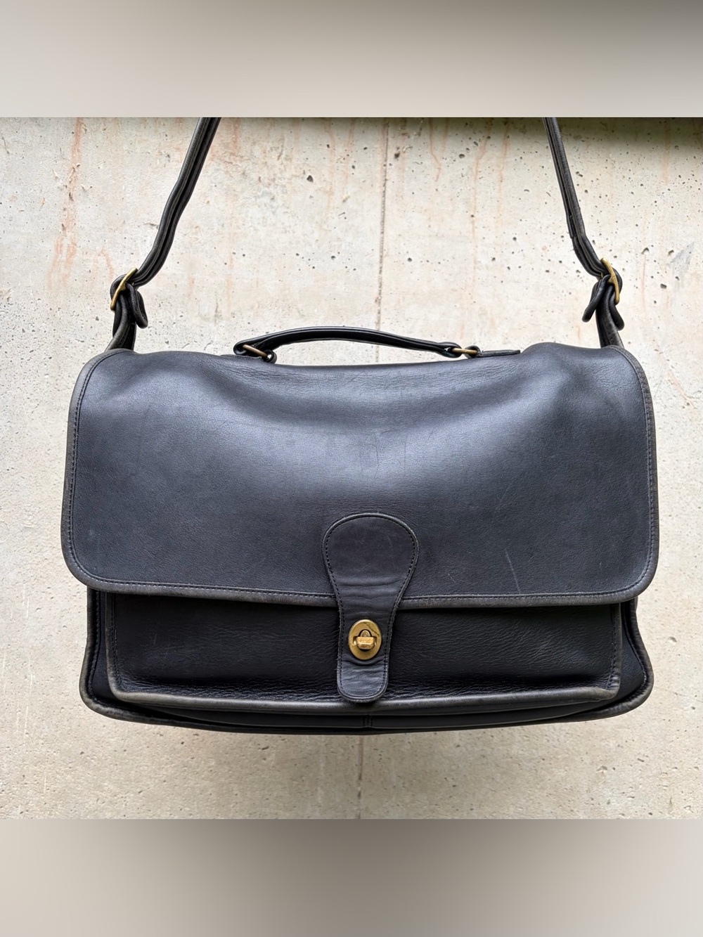 RARE Coach NYC Metropolitan Brief #5180 Black Leather Vintage 80s Bag *READ*